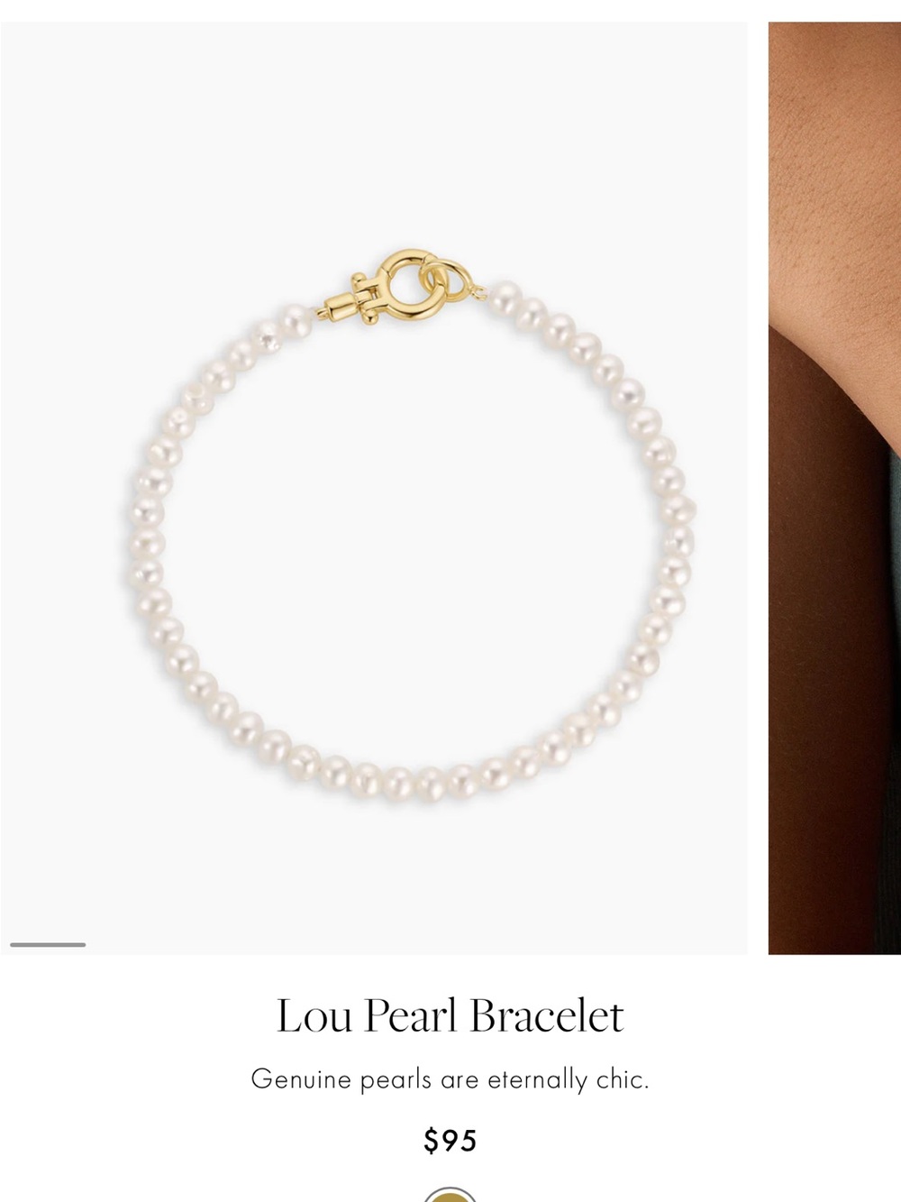 Gorjana Lou Pearl Bracelet - Gold & White